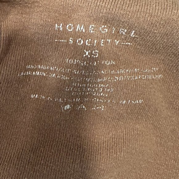 Home Girl Society Crop Top Lattice Back Butterfly CHANGE IS BEAUTIFUL Brown XS - Picture 4 of 7